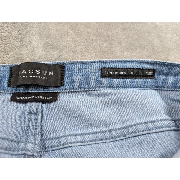 PacSun Slim Taper Jeans Mens 31 Blue Denim Comfort Stretch Casual Everyday Fit - Picture 7 of 12